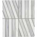 Zigzag Blanc/Luna Honed Marble Mosaic