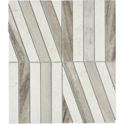 Zigzag Crema/Sky Honed Marble Mosaic