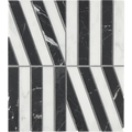 Zigzag Noir/Blanc Honed Marble Mosaic