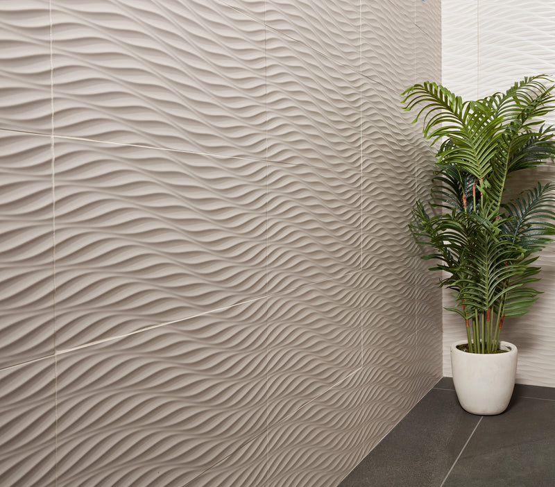 3d Grey Twist Matte 12x22 Ceramic  Tile