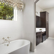 3d White Matte 12x22 Ceramic  Tile