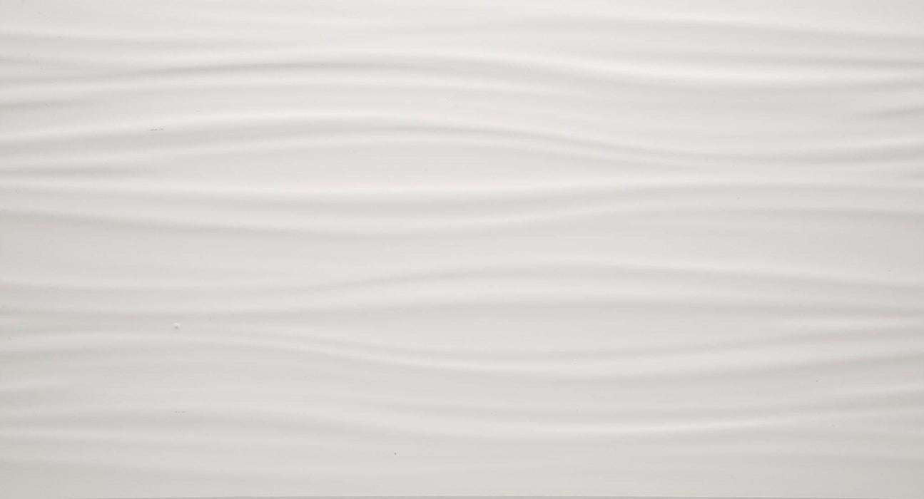 3d White Ribbon Matte 12x22 Ceramic  Tile