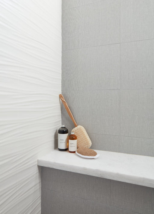 3d White Ribbon Matte 12x22 Ceramic  Tile