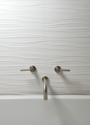 3d White Ribbon Matte 12x22 Ceramic  Tile