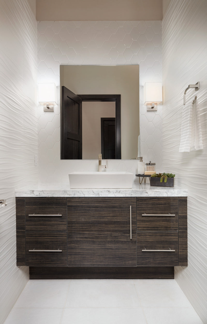 3d White Ribbon Matte 12x22 Ceramic  Tile