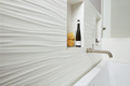 3d White Ribbon Matte 12x22 Ceramic  Tile
