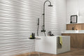 3d White Ribbon Matte 12x22 Ceramic  Tile