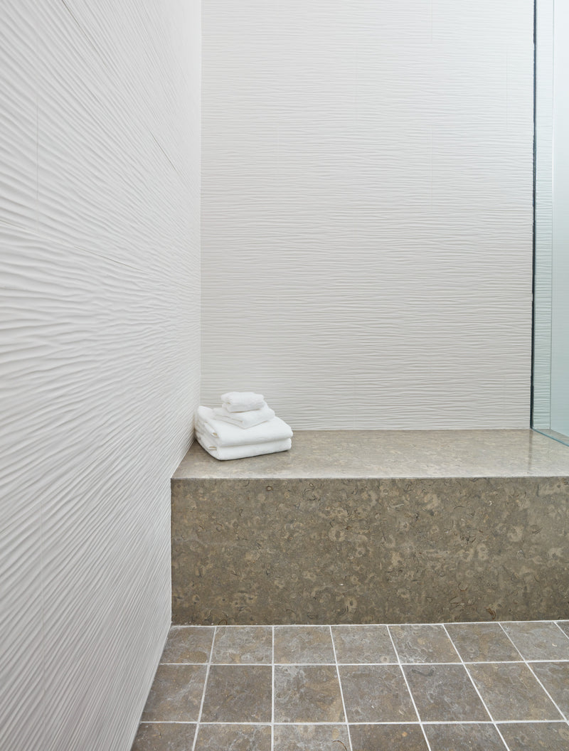 3d White Wave Matte 12x22 Ceramic  Tile