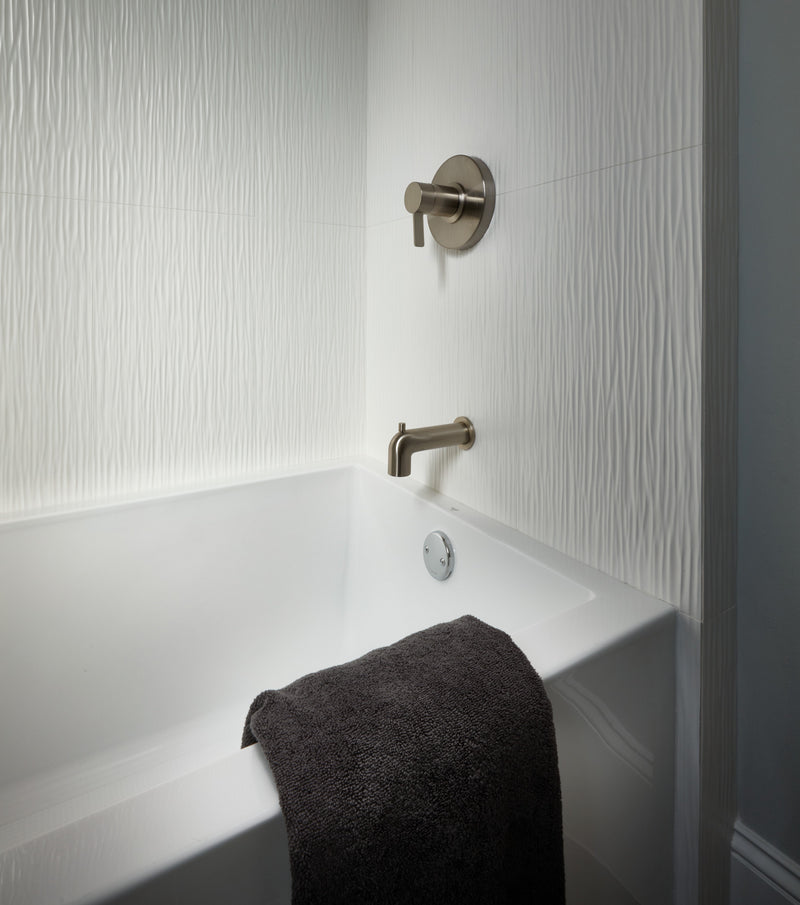 3d White Wave Matte 12x22 Ceramic  Tile