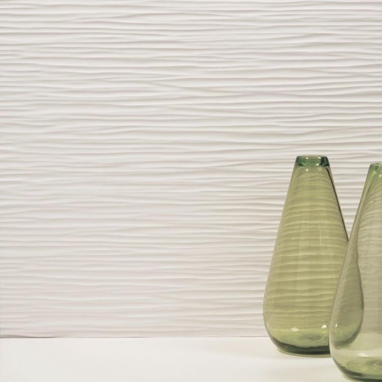 3d White Wave Matte 12x22 Ceramic  Tile