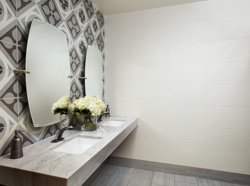 3d White Wave Matte 12x22 Ceramic  Tile