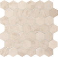 Adour Limestone Mosaic in Creme, Hexagon 2x2 Size