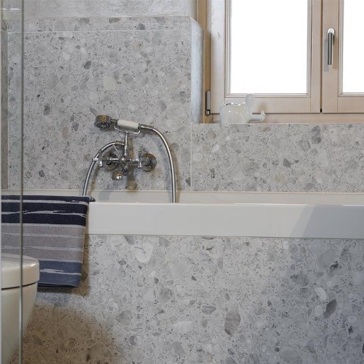 Agglomerate Palladio Doge Marble Tile 24x24 Polished   1/2 inch