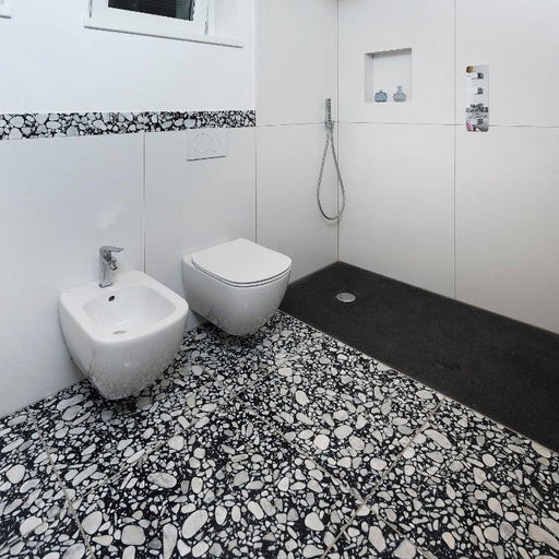 Agglomerate Palladio Moro Marble Tile 24x24 Polished   1/2 inch