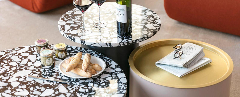 Agglomerate Palladio Moro Marble Tile 24x24 Polished   1/2 inch