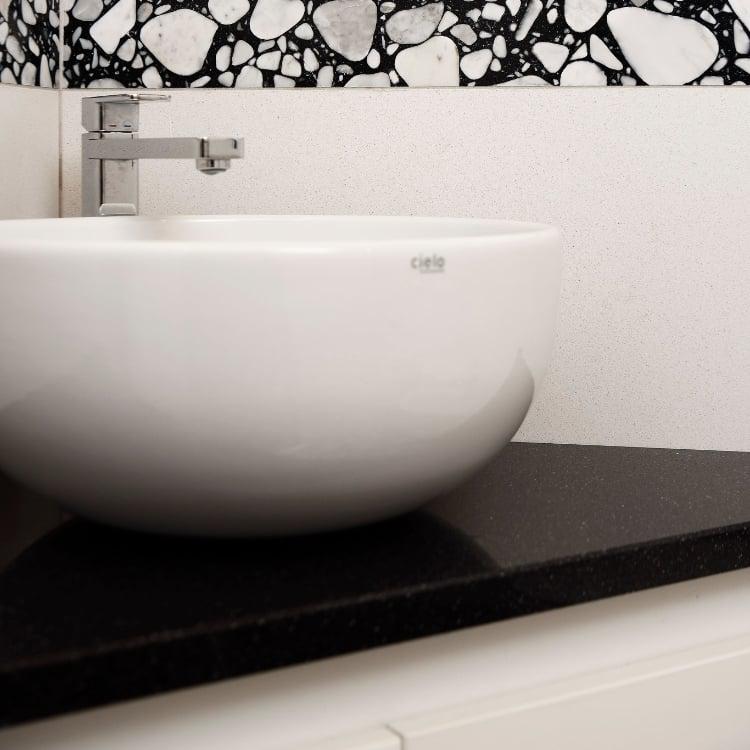 Agglomerate Palladio Moro Marble Tile 24x24 Polished   1/2 inch