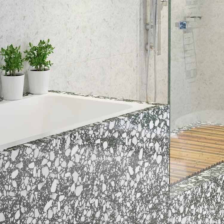 Agglomerate Palladio Moro Marble Tile 24x24 Polished   1/2 inch