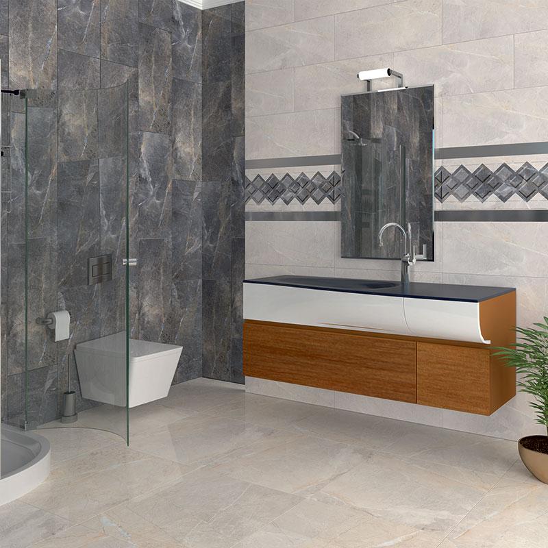 Alanya Antracite Polished 24x24 Porcelain  Tile