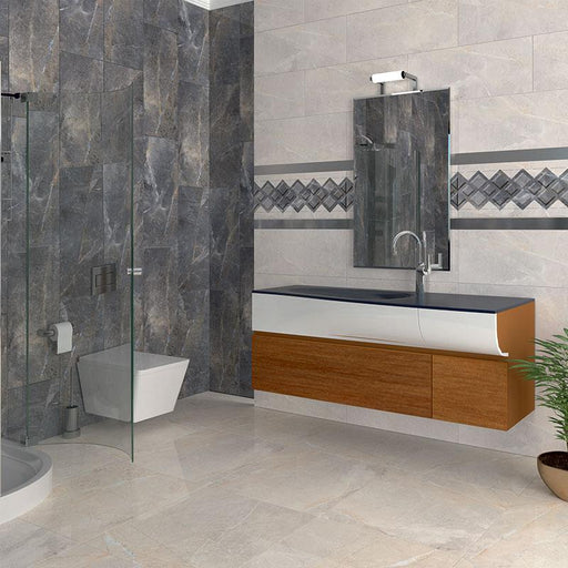 Alanya Antracite Polished 24x24 Porcelain  Tile