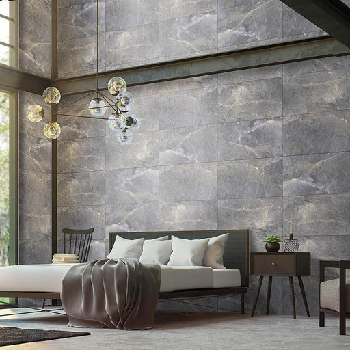 Alanya Antracite Polished 24x48 Porcelain  Tile