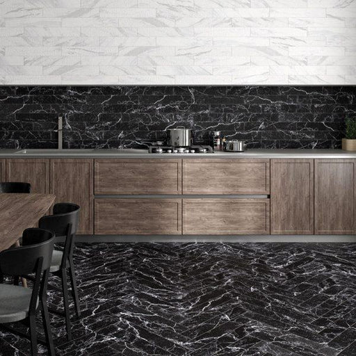 Albion Black Matte 4x24 Porcelain  Tile
