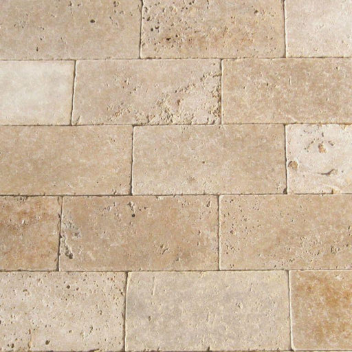 Ancient Castle Travertine Paver 6x12 Tumbled   1.25 inch
