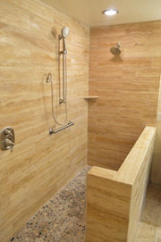 Ancient Castle Travertine Tile 6x32 Filled, Honed