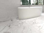 Angelo Silk Shimmer Si̇lver Satin 24x48 Porcelain  Tile