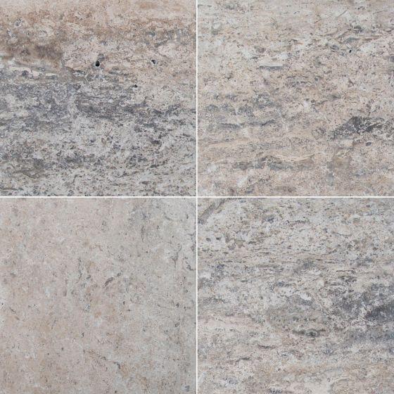 Antico Silver Travertine Paver 12x12 Tumbled   1.25 inch