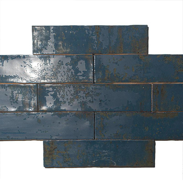 Ape Grunge Blue Glossy 3x12 Ceramic  Tile