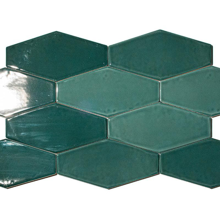 Ape Harlequin Dark Green Glossy 4x8 Ceramic  Tile