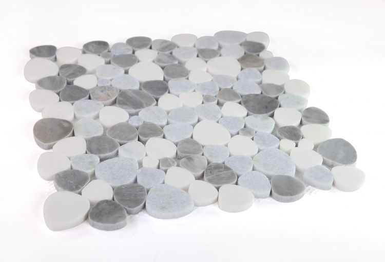 Aphrodite Blue Ocean Pebble Polished Marble  Mosaic