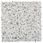Aphrodite Blue Pebble Polished Marble  Mosaic