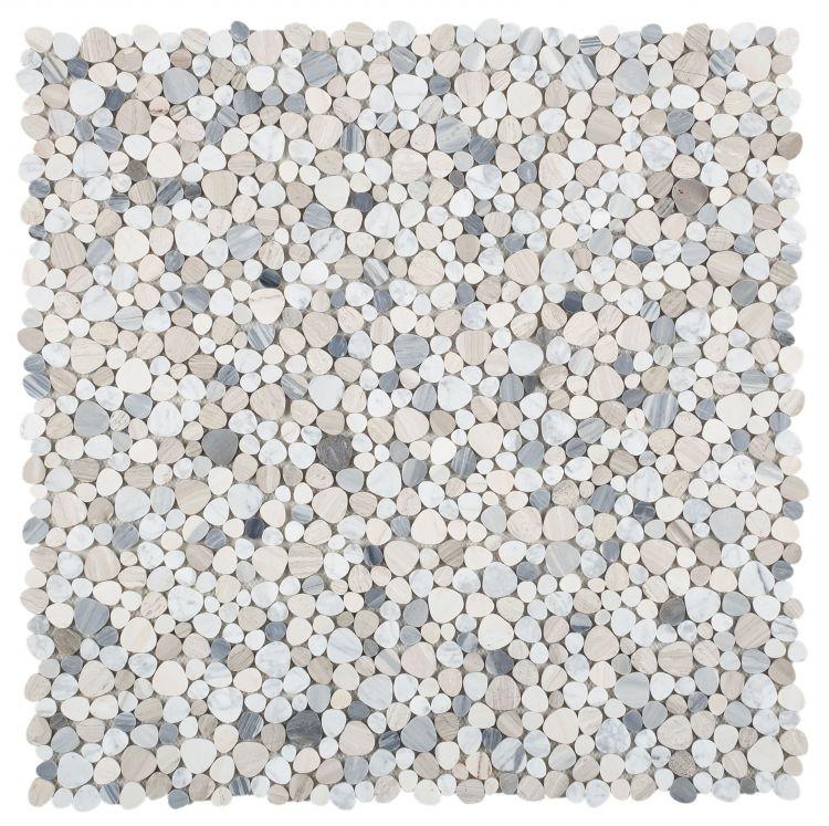 Aphrodite Blue Pebble Polished Marble  Mosaic