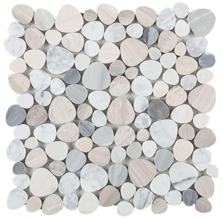 Aphrodite Blue Pebble Polished Marble  Mosaic