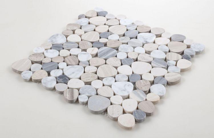 Aphrodite Blue Pebble Polished Marble  Mosaic