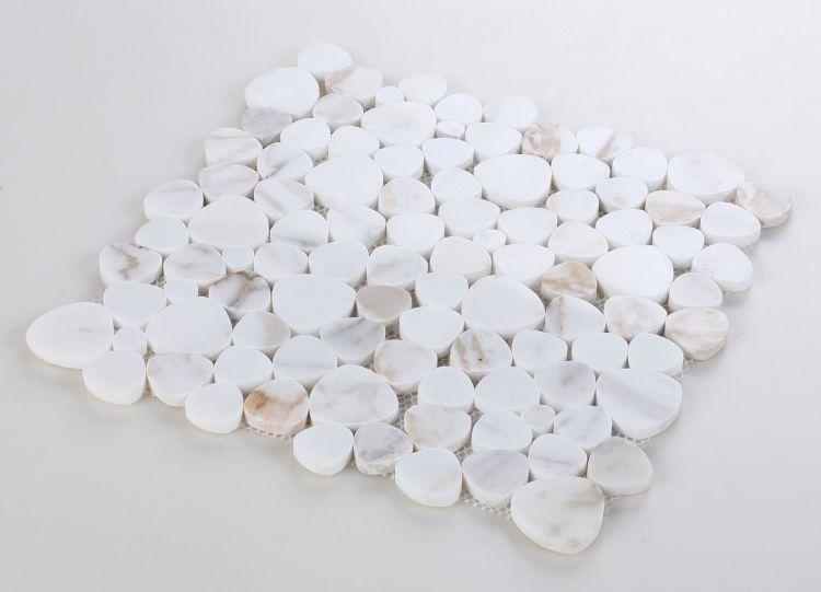 Aphrodite Calacatta Gold Pebble Polished Marble  Mosaic