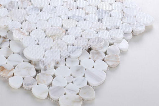 Aphrodite Calacatta Gold Pebble Polished Marble  Mosaic