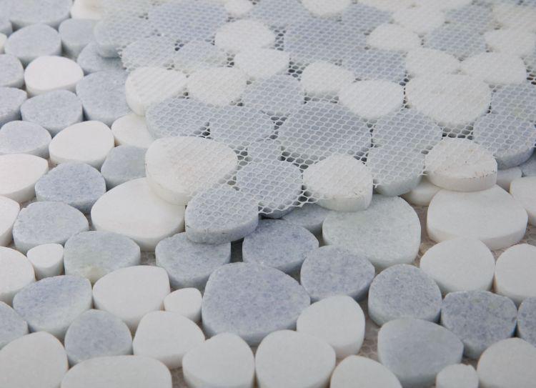 Aphrodite Crystal Ocean Pebble Polished Marble  Mosaic