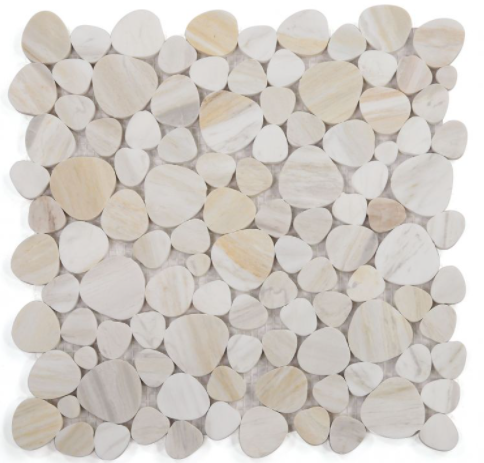 Aphrodite Eura Wood Pebble Polished Marble  Mosaic