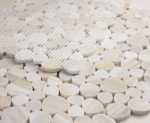 Aphrodite Eura Wood Pebble Polished Marble  Mosaic