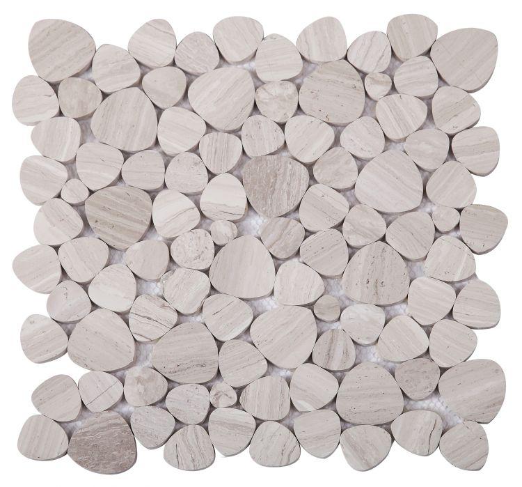 Aphrodite Grey Pebble Polished Marble  Mosaic