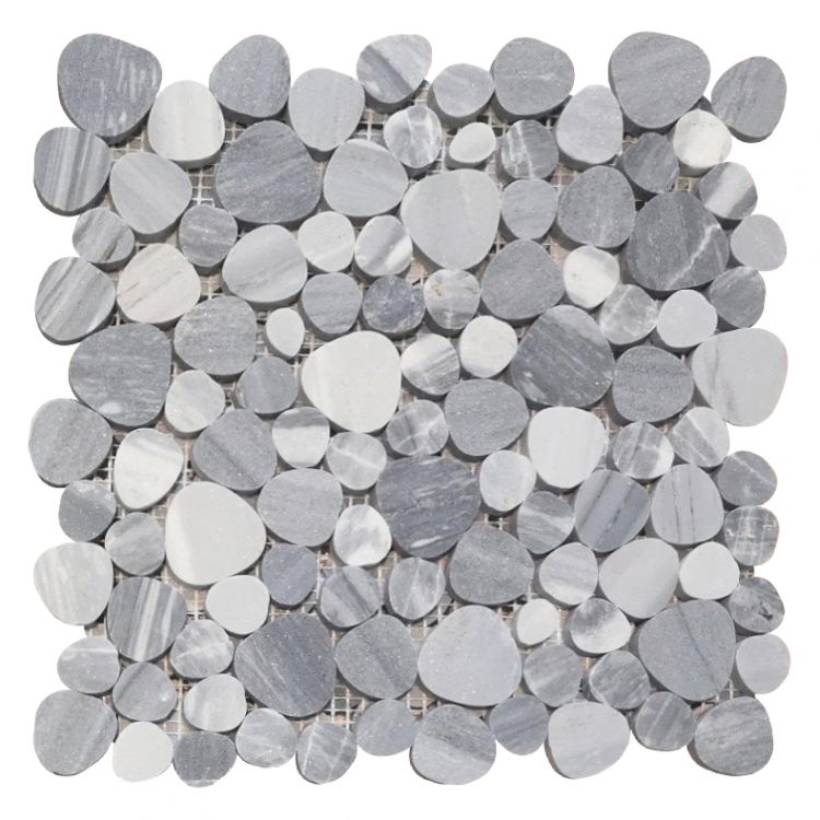 Aphrodite Italian Blue Pebble Honed Marble  Mosaic