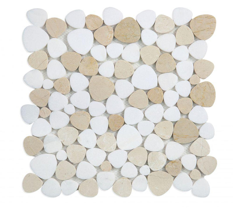 Aphrodite Marfil Pebble Polished Marble  Mosaic