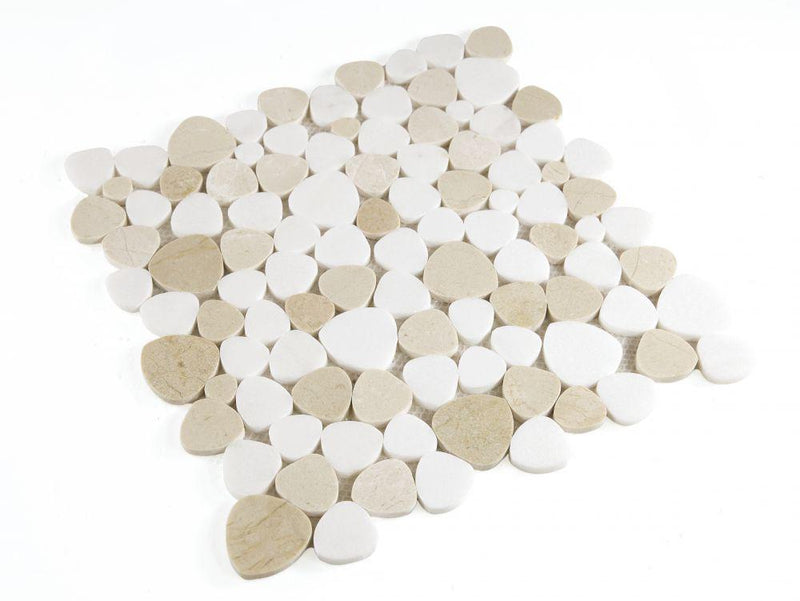 Aphrodite Marfil Pebble Polished Marble  Mosaic