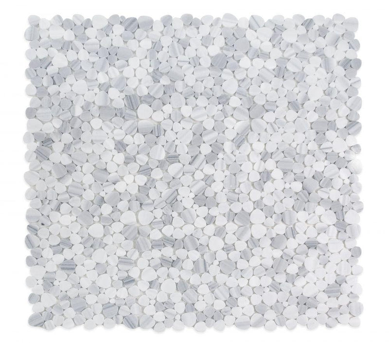 Aphrodite Marmala White Pebble Honed Marble  Mosaic