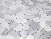 Aphrodite Marmala White Pebble Honed Marble  Mosaic