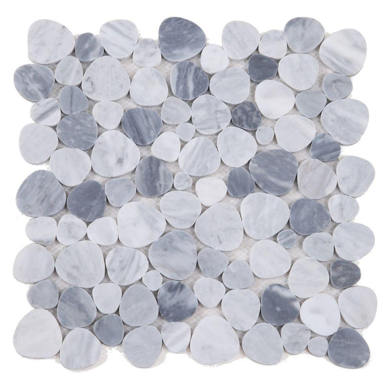 Aphrodite Mix Grey Pebble Honed Marble  Mosaic
