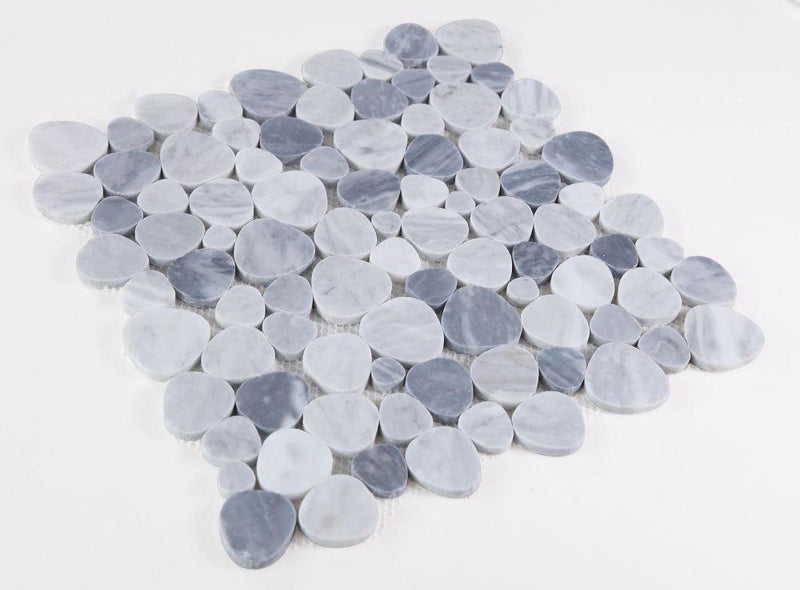 Aphrodite Mix Grey Pebble Honed Marble  Mosaic