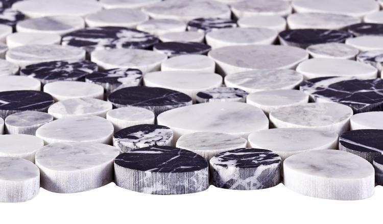 Aphrodite Moonlight Pebble Polished Marble  Mosaic